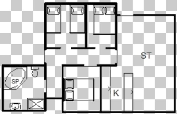 A hotel layout with multiple rooms, a spa, and a kitchen area. - 5 Star Holiday Home in Fano (Fano)