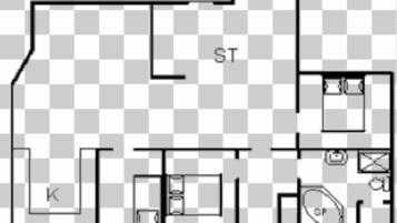 A hotel layout with a kitchen, a living room, a bathroom, and a small outdoor area.