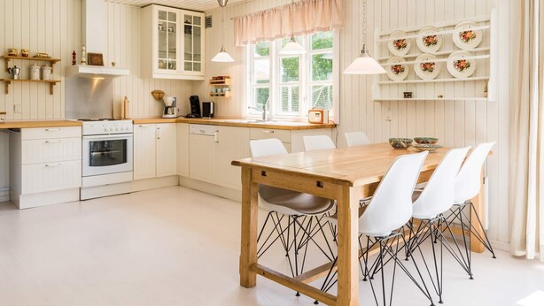 Coffee/tea maker, fridge, microwave, stovetop - 6 Person Holiday Home on a Holiday Park in Oksbøl (Oksbol)