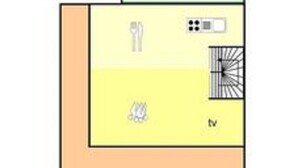 A hotel room layout with a bed, TV, and a small table. - Lavish Holiday Home in Heremence With Balcony (Heremence)