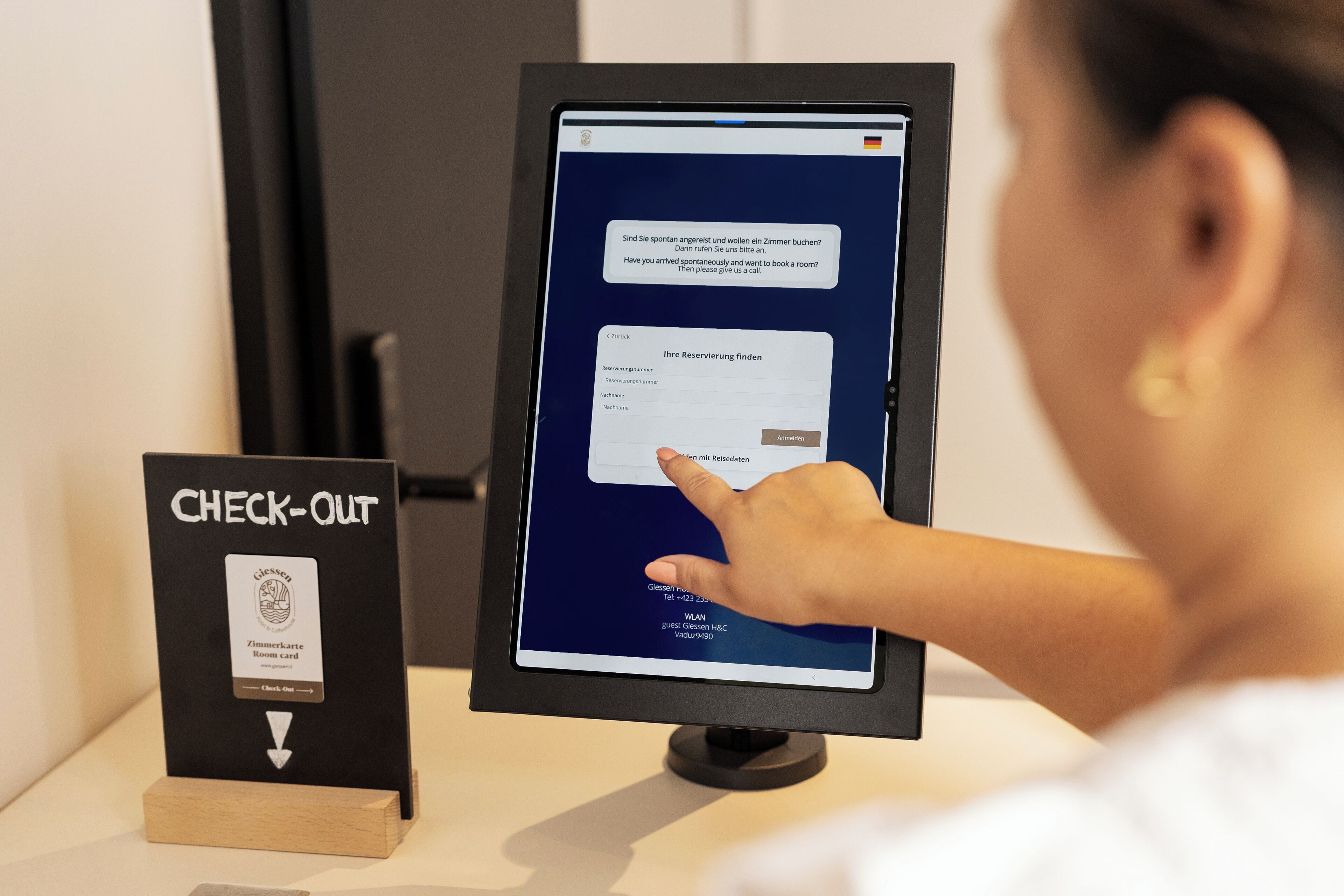 check-in/check-out kiosk