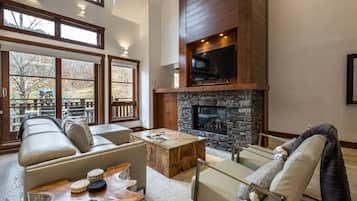 TV connectée, cheminée, chaßne hi-fi, espaces bureaux