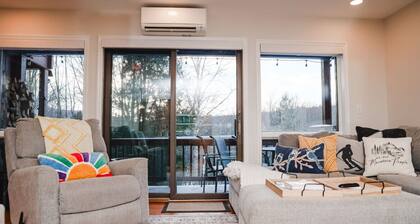 Catskill Mt Oasis: sunset terraces fireplaces pool