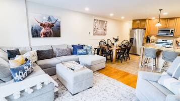 Smart TV, fireplace, video games, books