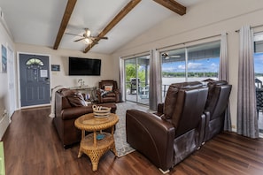 Smart TV, video games, DVD player, foosball