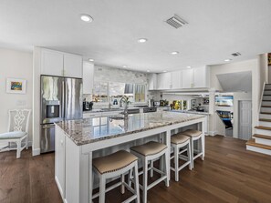 Fridge, microwave, oven, stovetop - Ultimate Beach House | Waterfront + Heated Pool (St. Pete Beach)