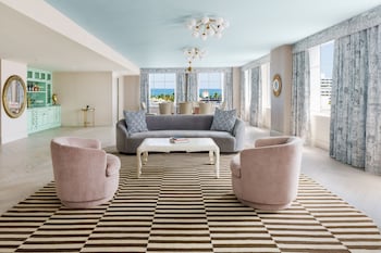 In-room safe, individually decorated, individually furnished at the goodtime hotel, Miami Beach, a Tribute Portfolio Hotel