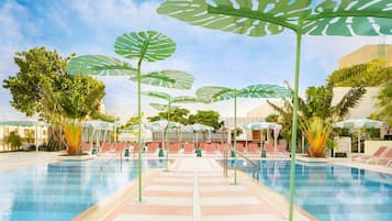 2 outdoor pools, open 7:00 AM to 7:00 PM, cabanas (surcharge)