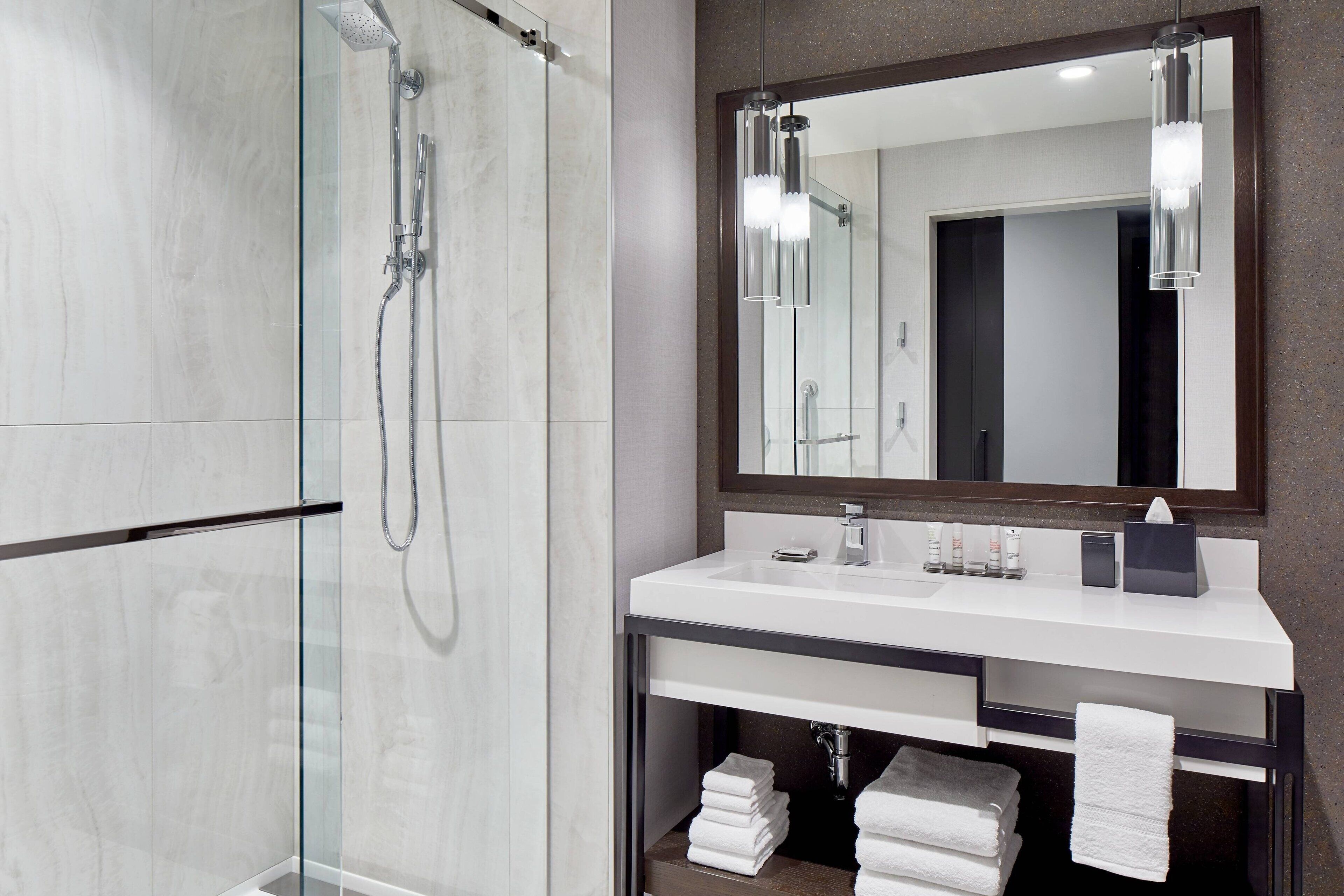 free toiletries, hair dryer, bathrobes, soap