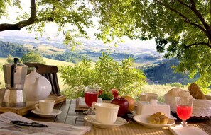 Outdoor dining - Sustainable Tuscan retreat,organic farm, panoramic views, pool,close to Florence (Certaldo)