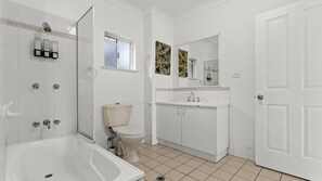 Bathtub, hair dryer
