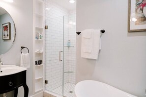 Hair dryer, towels