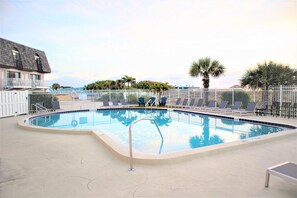 A heated pool - Direct Beach Views Throughout Oceanfront Paradise Corner Unit with Heated Pool (Cocoa Beach)