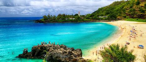 Sun-loungers, beach towels