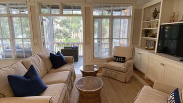 Smart TV, books, stereo