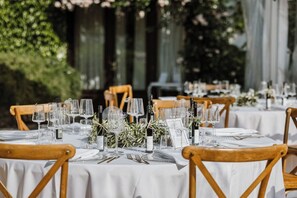 Outdoor banquet area