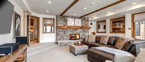 TV, fireplace, offices