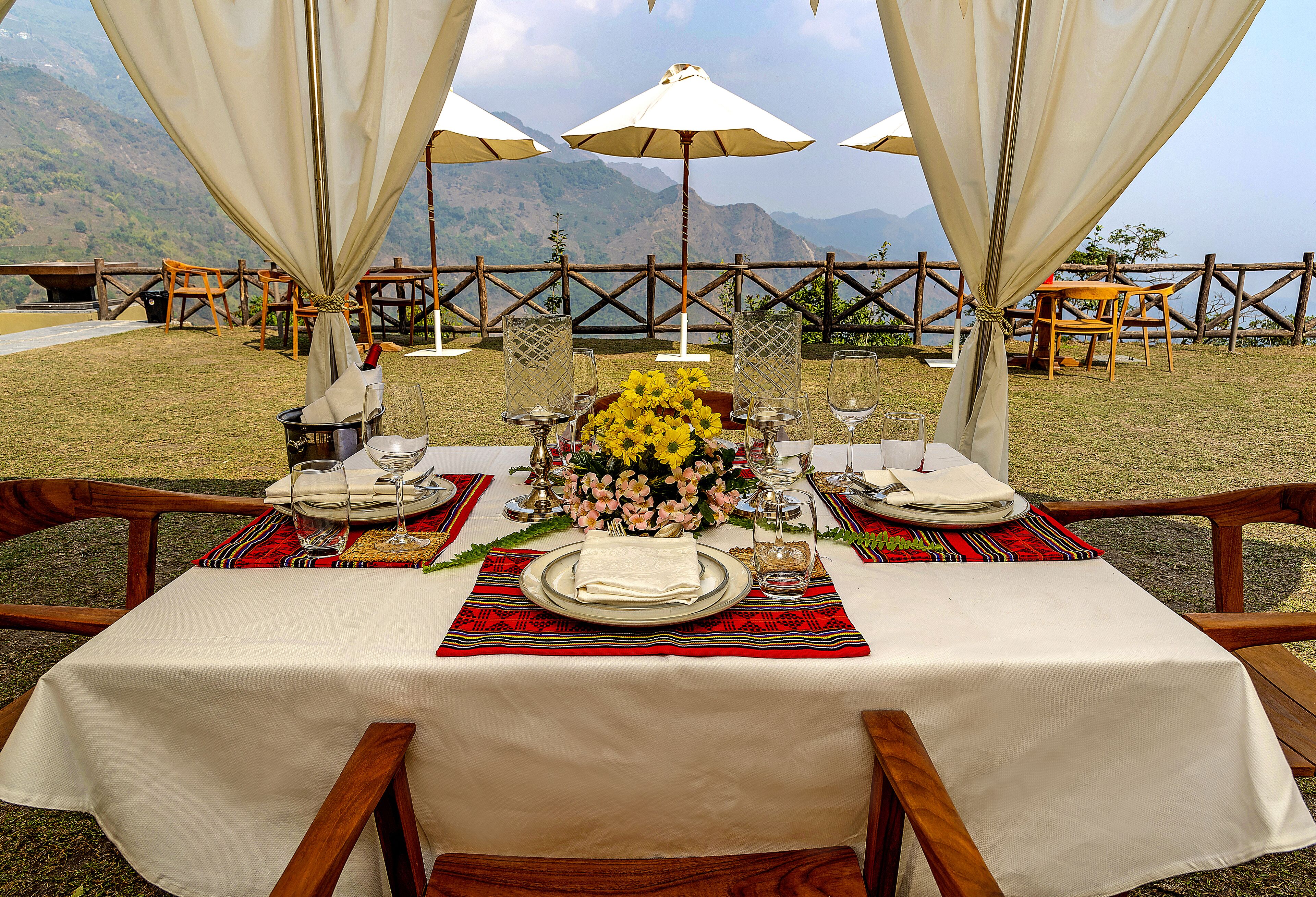 Outdoor banquet area