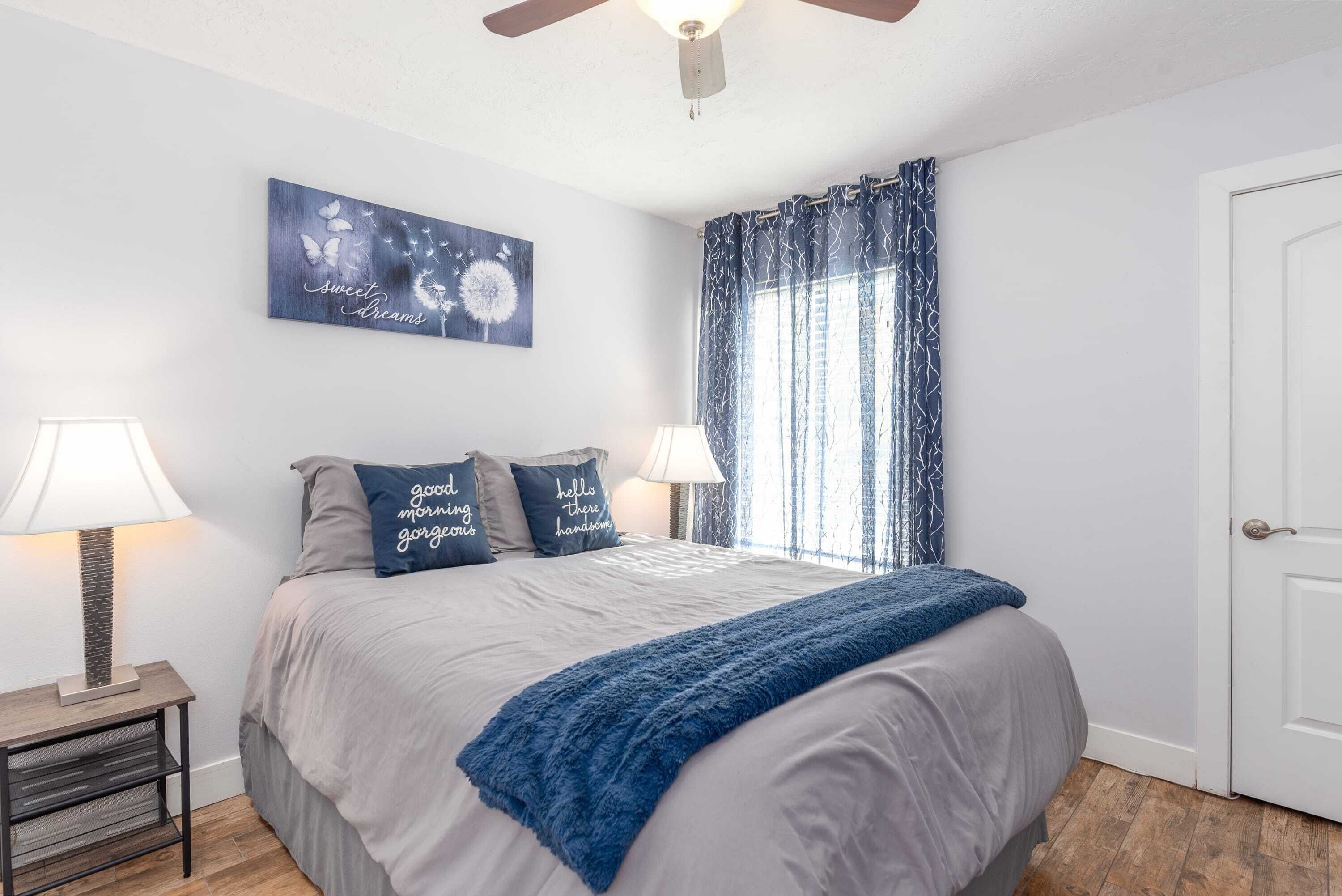 1 bedroom, travel crib, WiFi, bed sheets