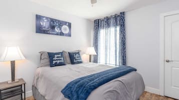 1 bedroom, travel crib, WiFi, bed sheets