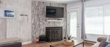 TV, fireplace, DVD player