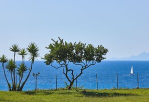 Una spiaggia nelle vicinanze, lettini da mare