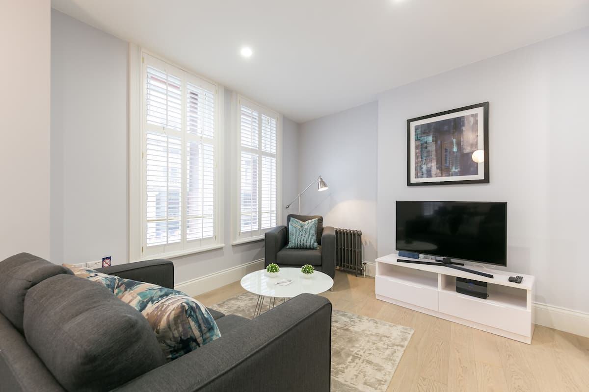 Standaard appartement | Woonruimte | Een flatscreentelevisie