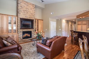 Apartment, Multiple Beds, Balcony, River View | Living room