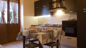 Fridge, oven, coffee/tea maker, electric kettle