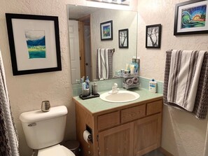 Shower, hair dryer, towels, soap - GATEWAY TO THE ROCKIES! Bright, cozy downstairs suite with game room & fireplace (Loveland)