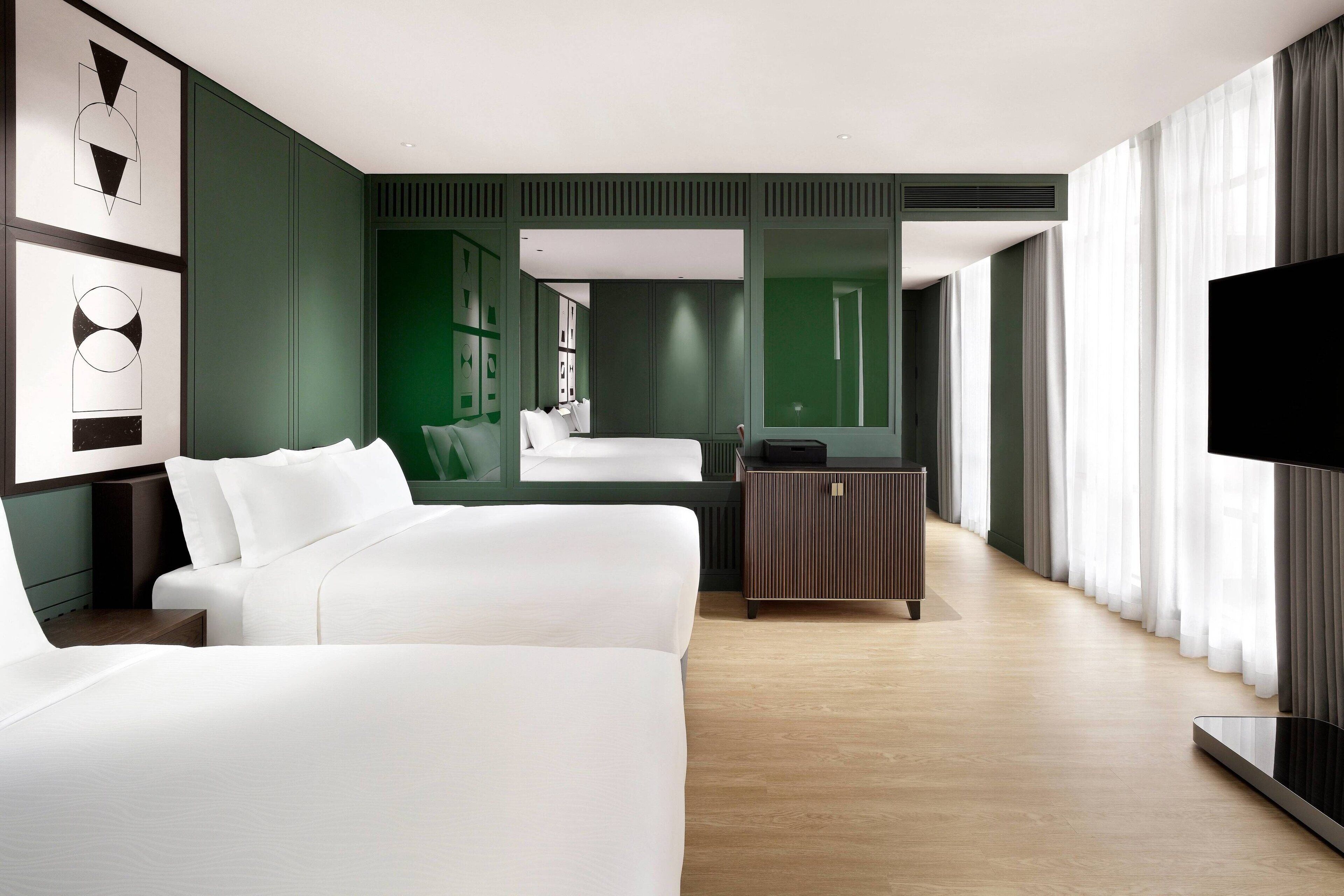 premier room, 2 double beds | premium bedding, down duvets, minibar, in-room safe