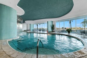 Indoor pool, a heated pool - Bella Luna 201- High end Luxury-Walk to Flora-Bama-Boaters Paradise-Amazing View (Orange Beach)