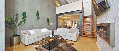 Fernseher, Kamin, Arbeitsbereiche