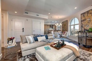 Flat-screen TV, fireplace, offices