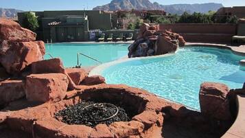 Outdoor pool, a heated pool
