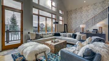 Smart TV, fireplace, video games, books