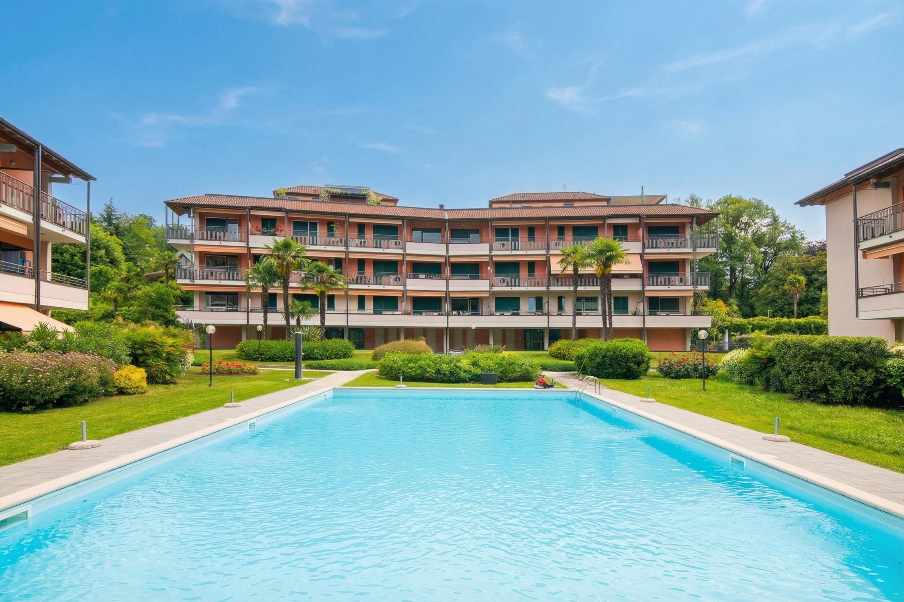 Appartement familial, 1 chambre, balcon, au bord du lac (Casa Fiorita: Leggiuno 100 meters) | Piscine