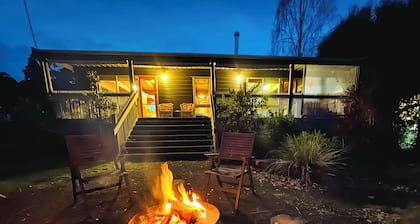 cosy, fireplace, outdoor bath