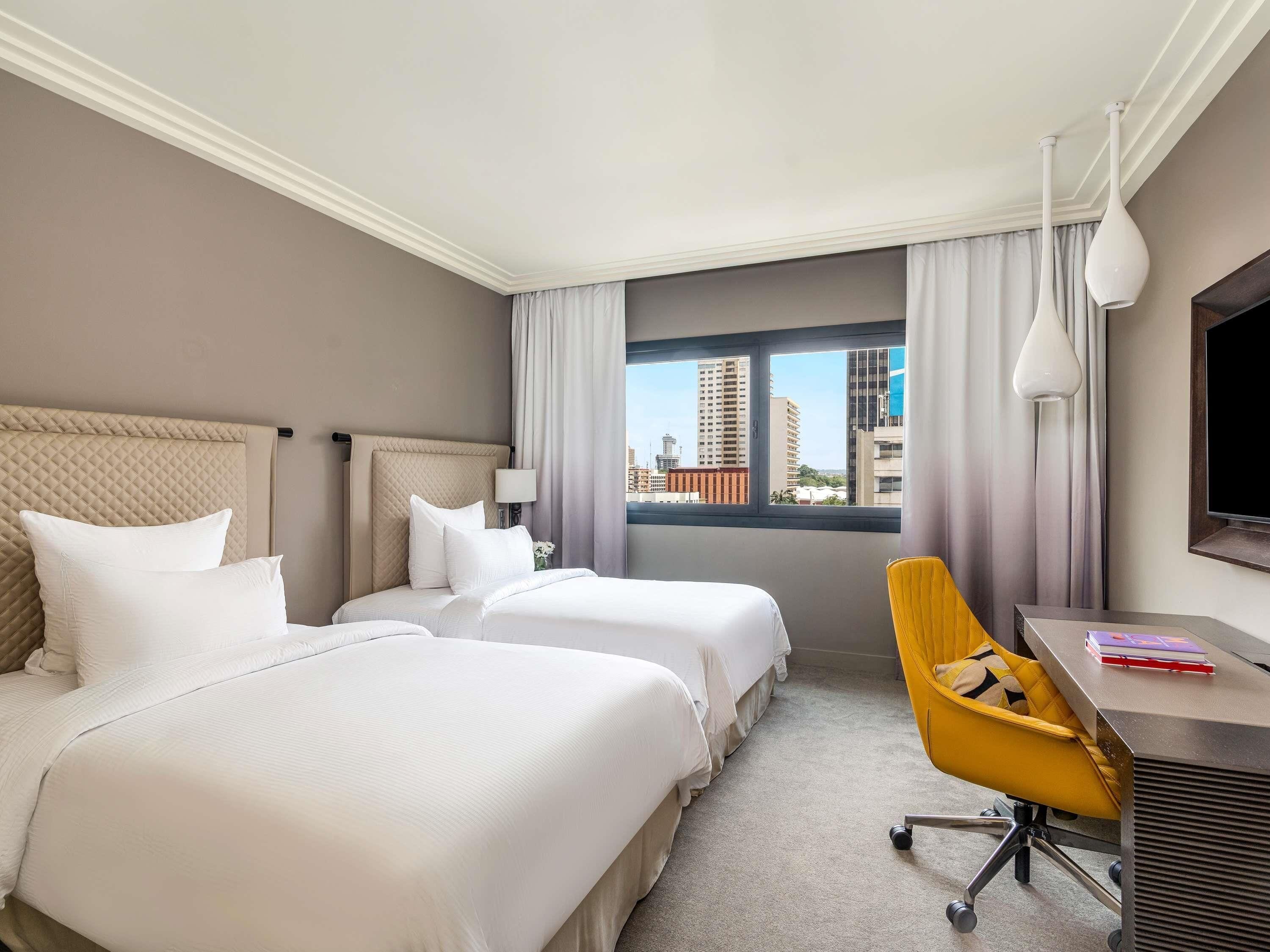 Premium bedding, minibar, desk, laptop workspace