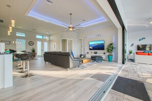 TV, music library, offices