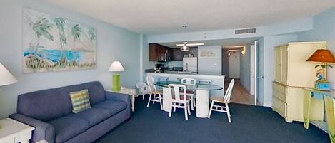 TV, DVD player, video library