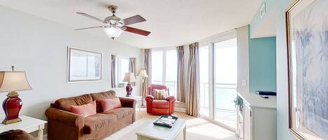 TV, DVD player, video library