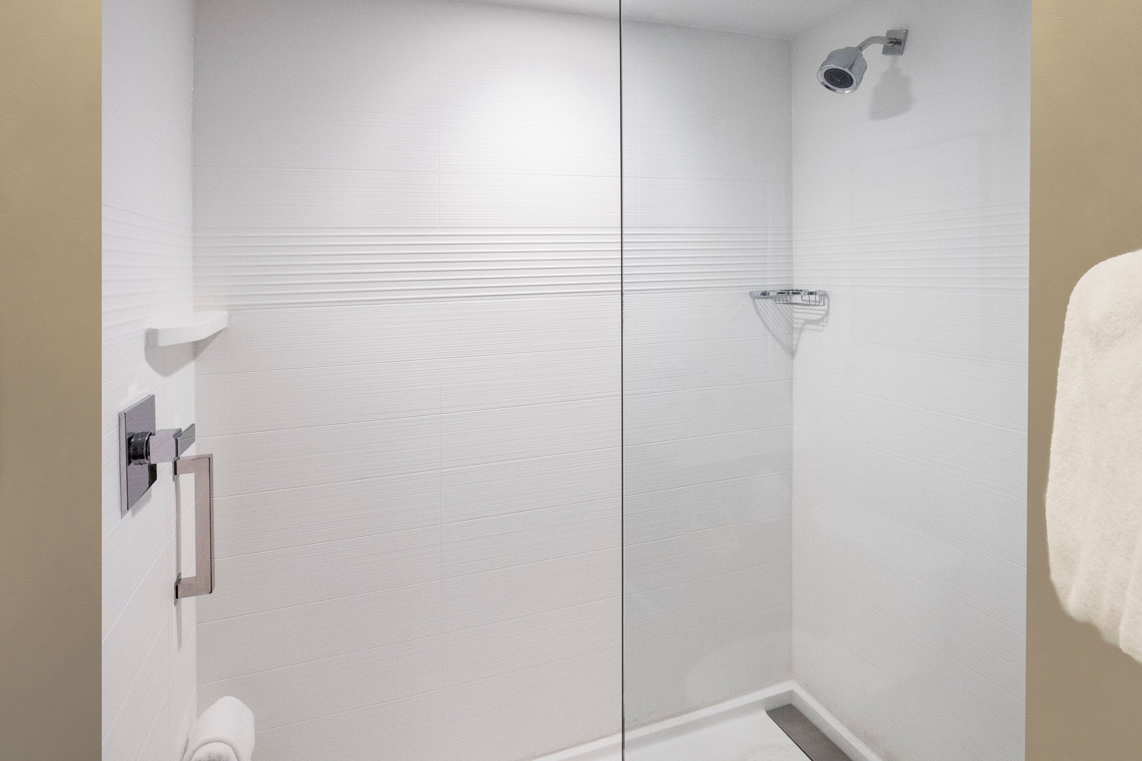 shower, free toiletries, hair dryer