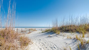 On the beach, beach towels