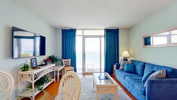 TV, DVD player, video library