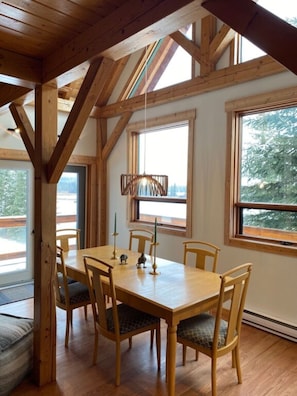 Dining - Post and Beam Country home on 40 Acres of land in the Blaeberry Valley, Golden. (Golden)
