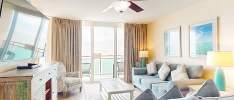 TV, DVD player, video library