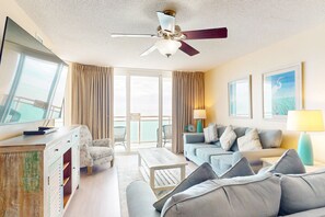 TV, DVD player, video library