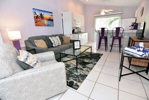 House (Palms of Sanibel Lavender Cottage) | Living room | Flat-screen TV - Morningside (Sanibel)