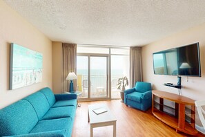 TV, DVD player, video library